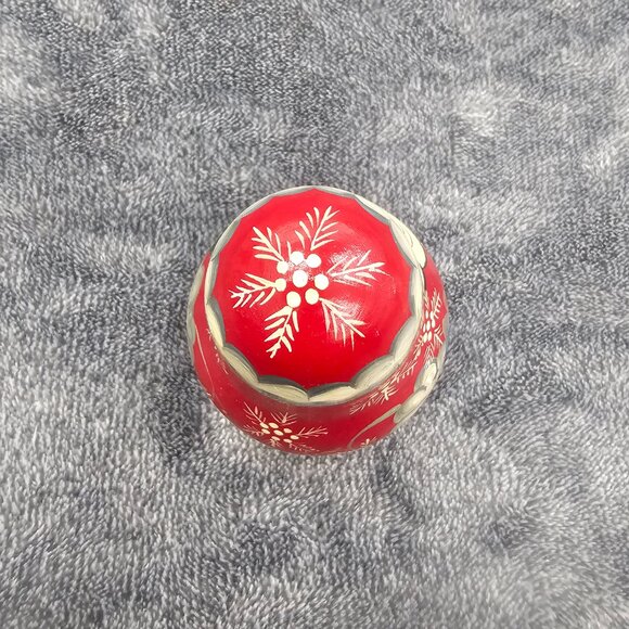 Vintage Russian Roy Poly Santa figurine wood hand painted non nesting chime bell - Picture 9 of 12